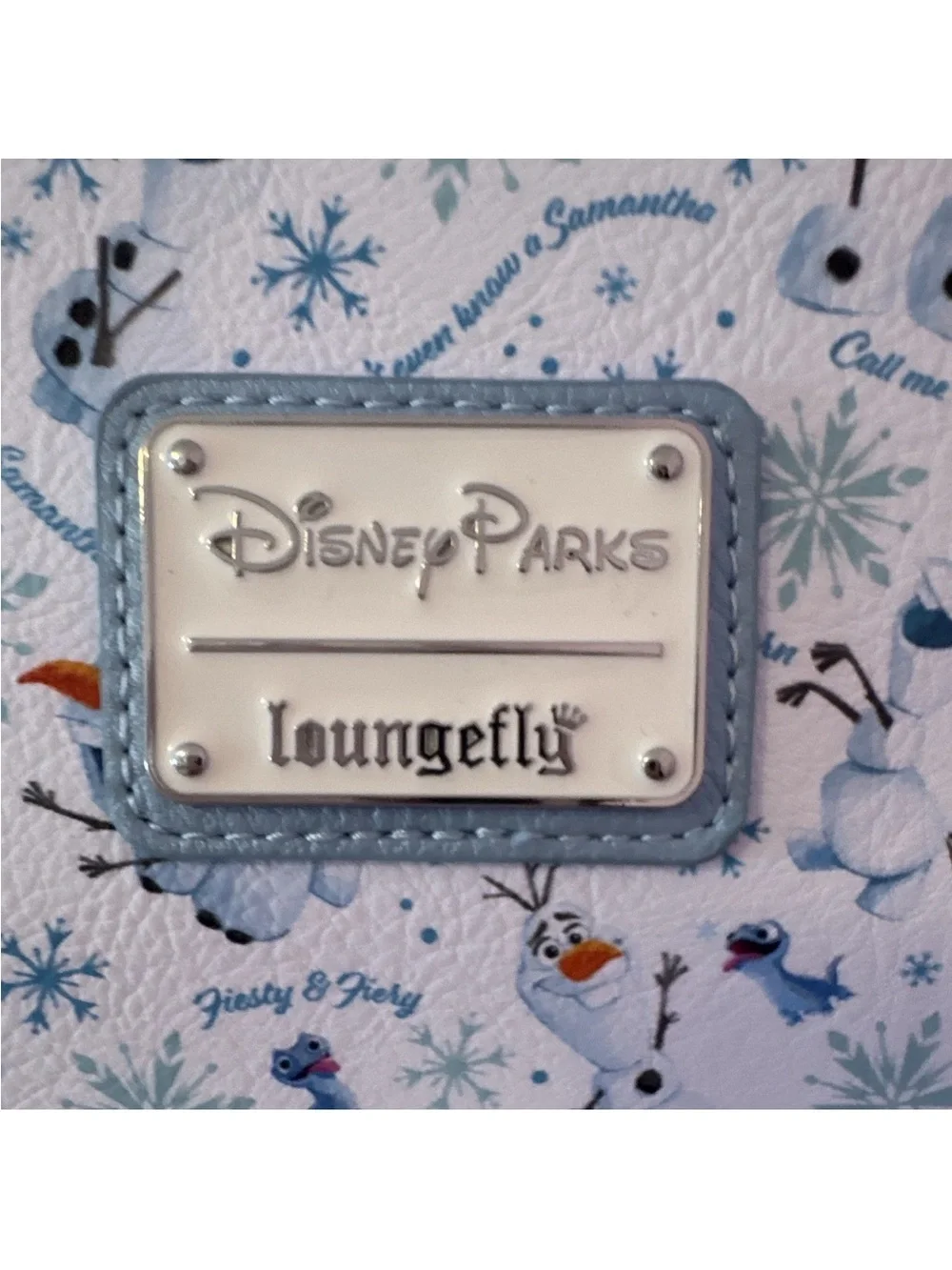 Loungefly White and Light Blue Olaf Snowflake Mini Backpack
